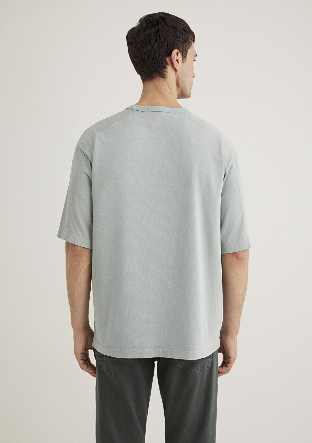 Outlet Erkek Yeşil Basic Tişört