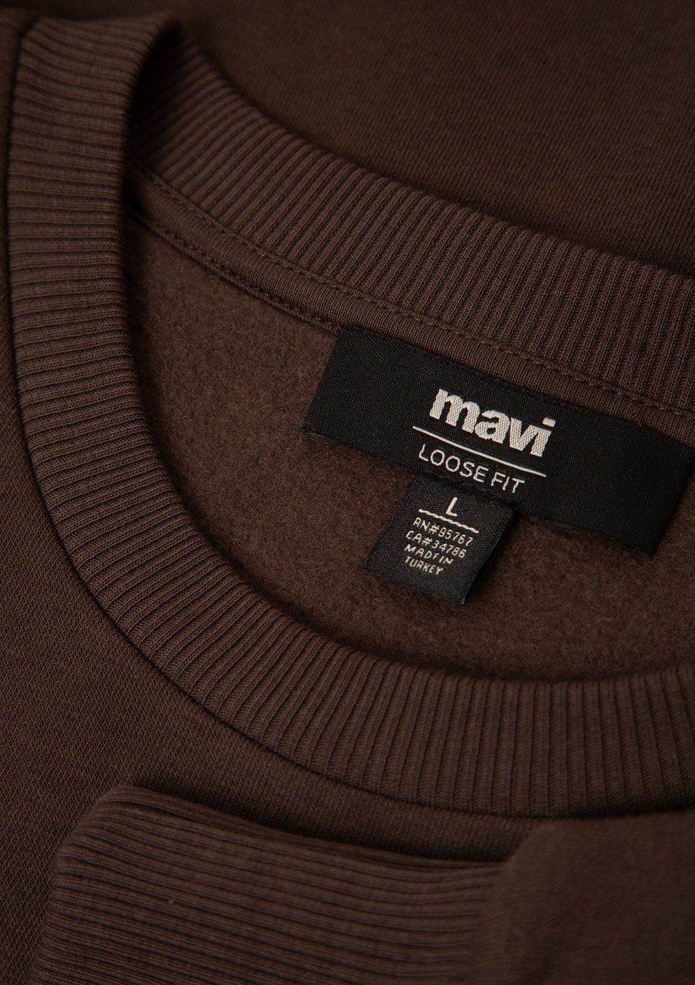 クラシック kazu02 Erkek Bisiklet Yaka Kahverengi Basic Sweatshirt