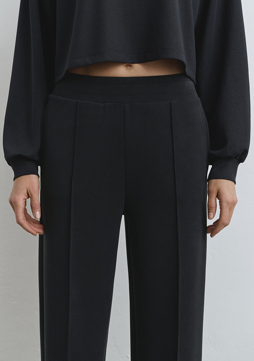 Kadın Mavi Sporty Lux Siyah (TENCEL™) Modal Karışımlı Eşofman Altı