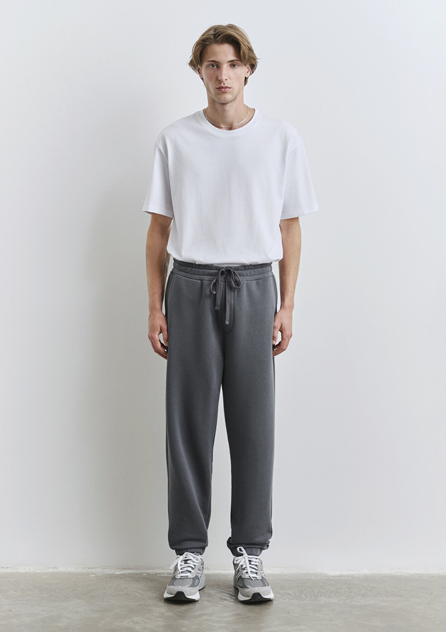 Erkek Mavi Baskılı Antrasit Eşofman Altı