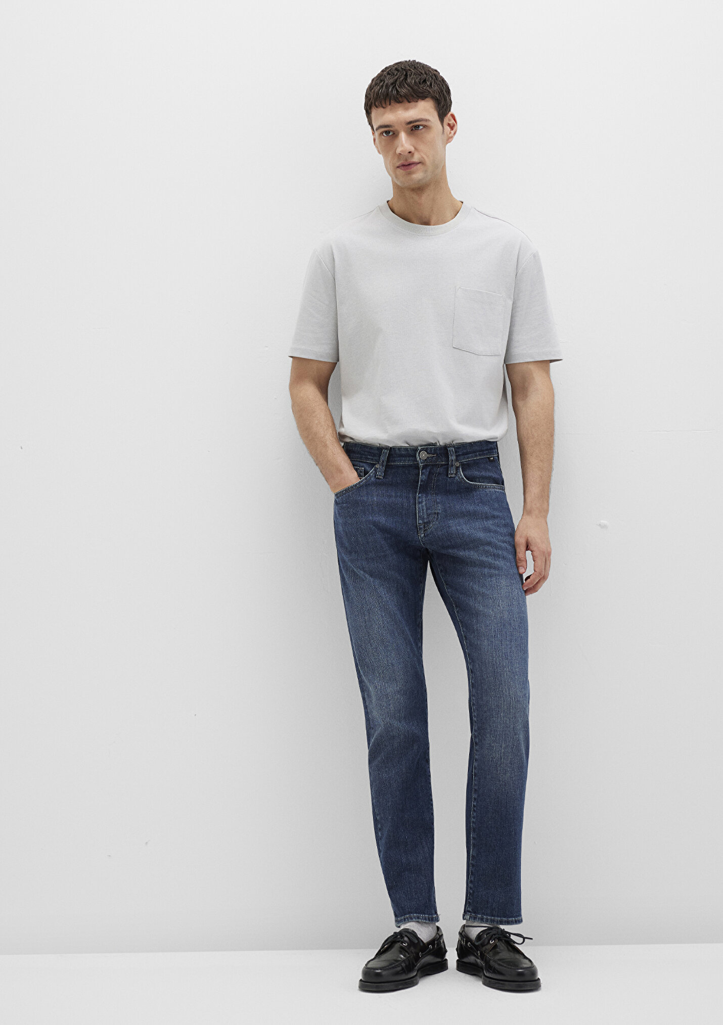 Erkek Marcus Mavi Premium Vintage Koyu Mavi Jean Pantolon