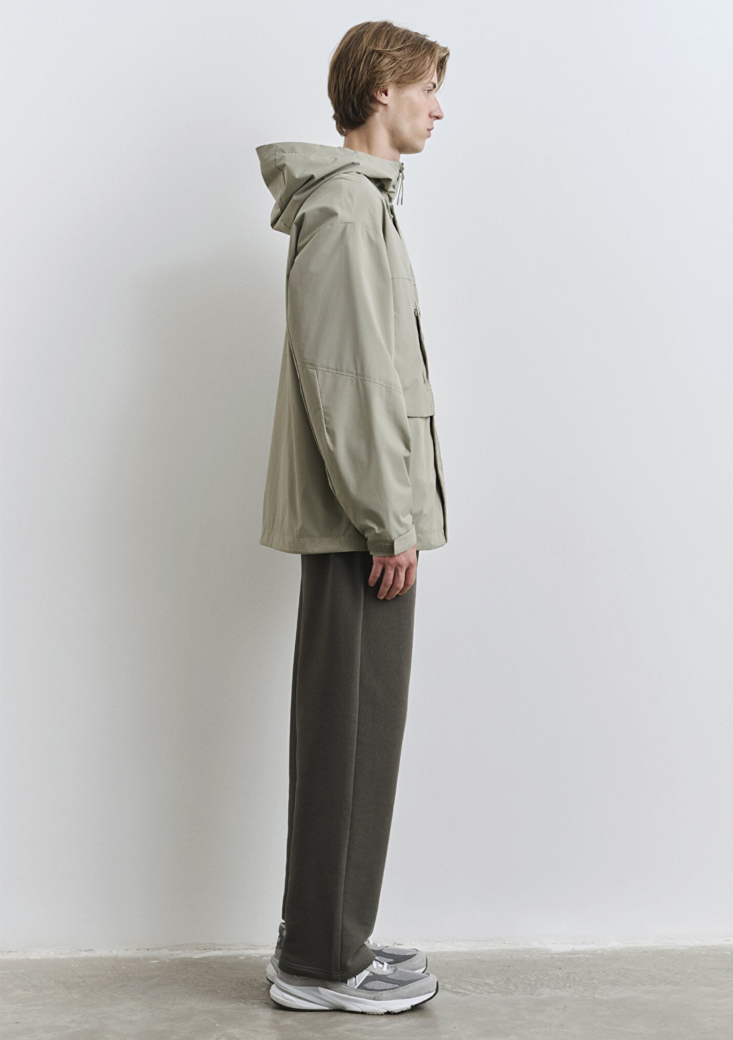 Erkek Kapüşonlu Yeşil Ceket