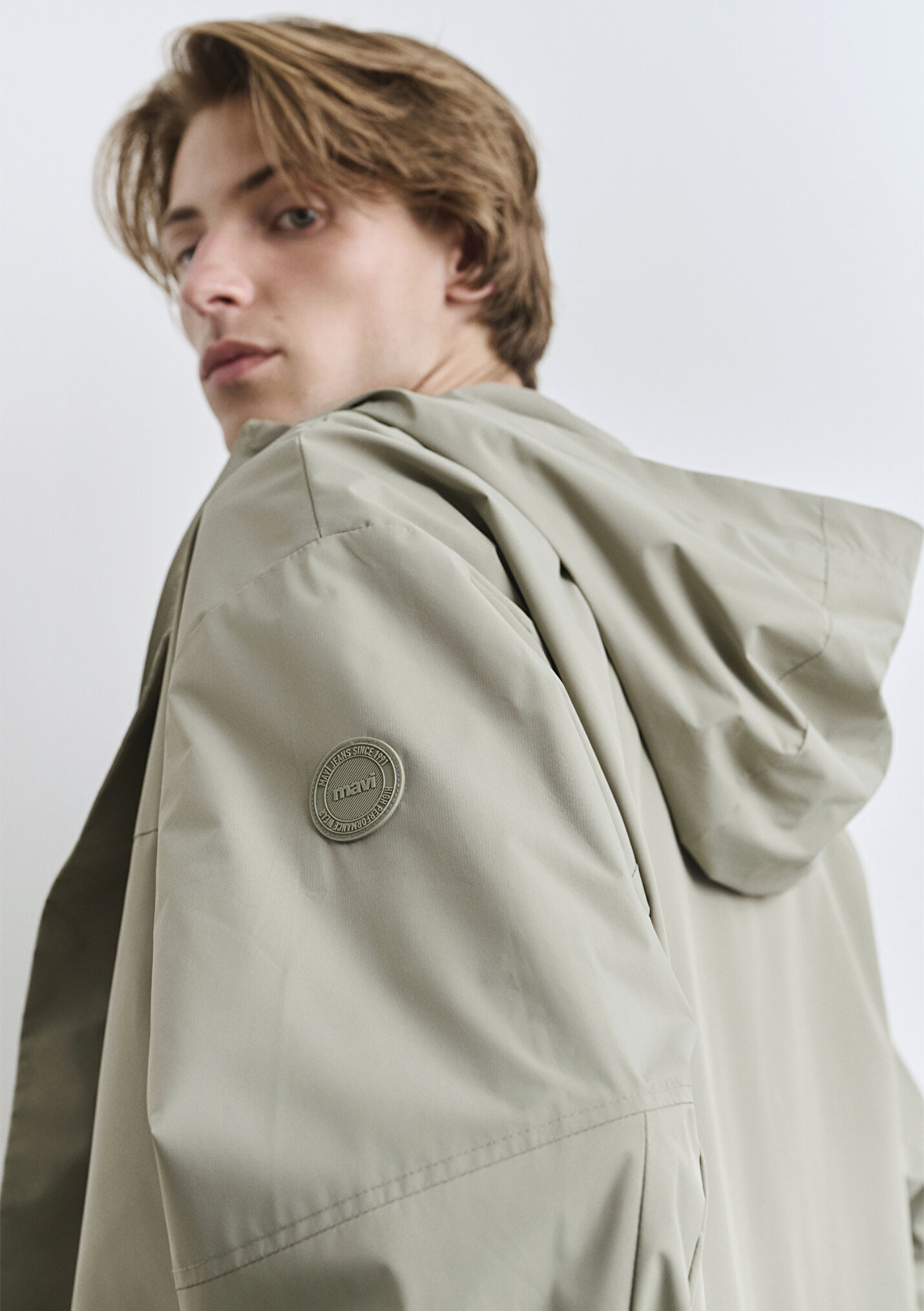 Erkek Kapüşonlu Yeşil Ceket