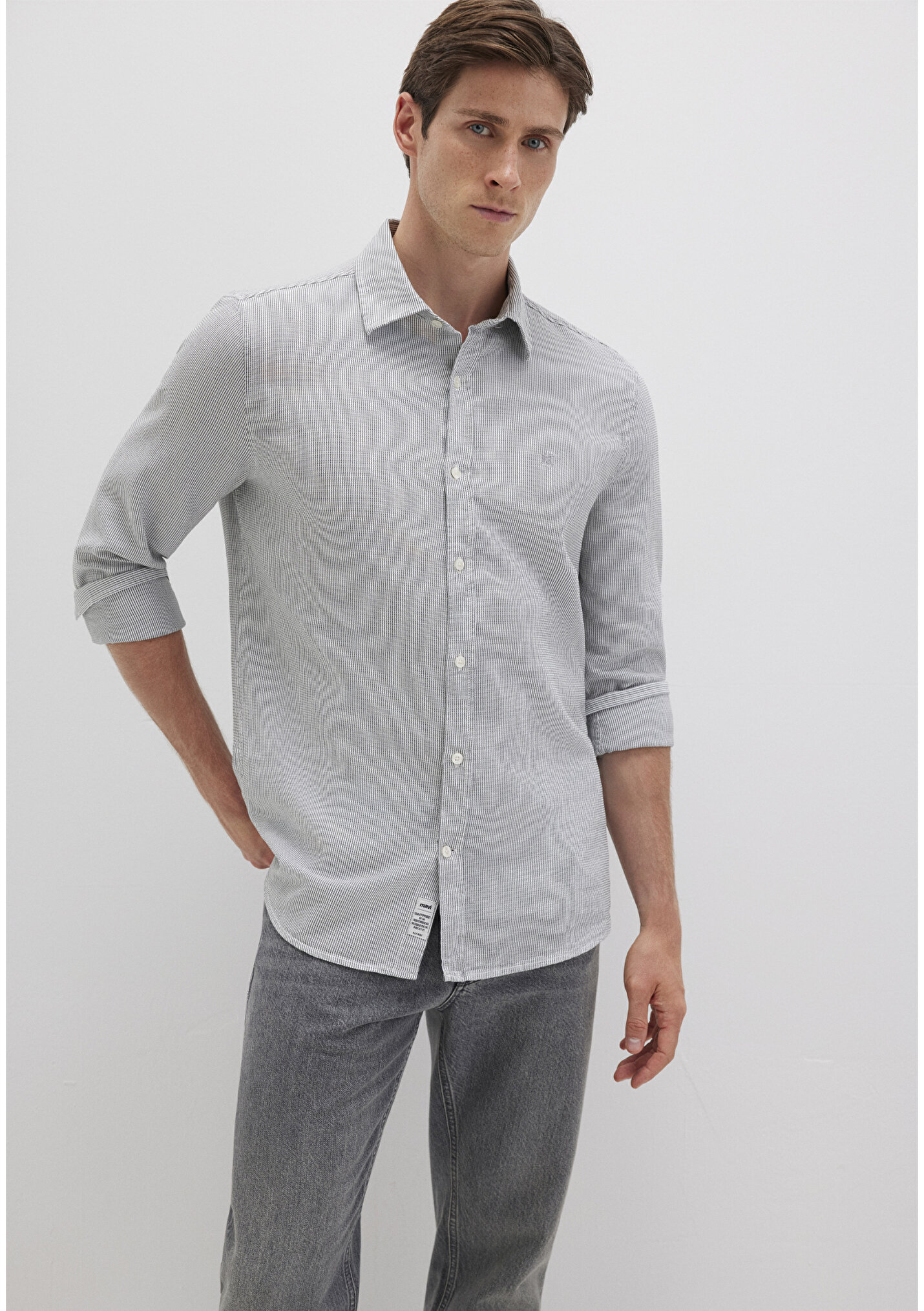 Erkek Çizgili Yeşil Gömlek