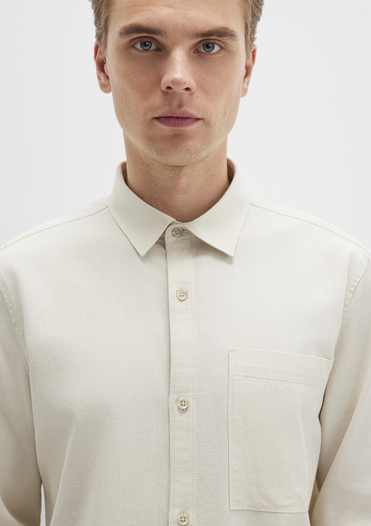 Erkek Bej Cepli Gömlek