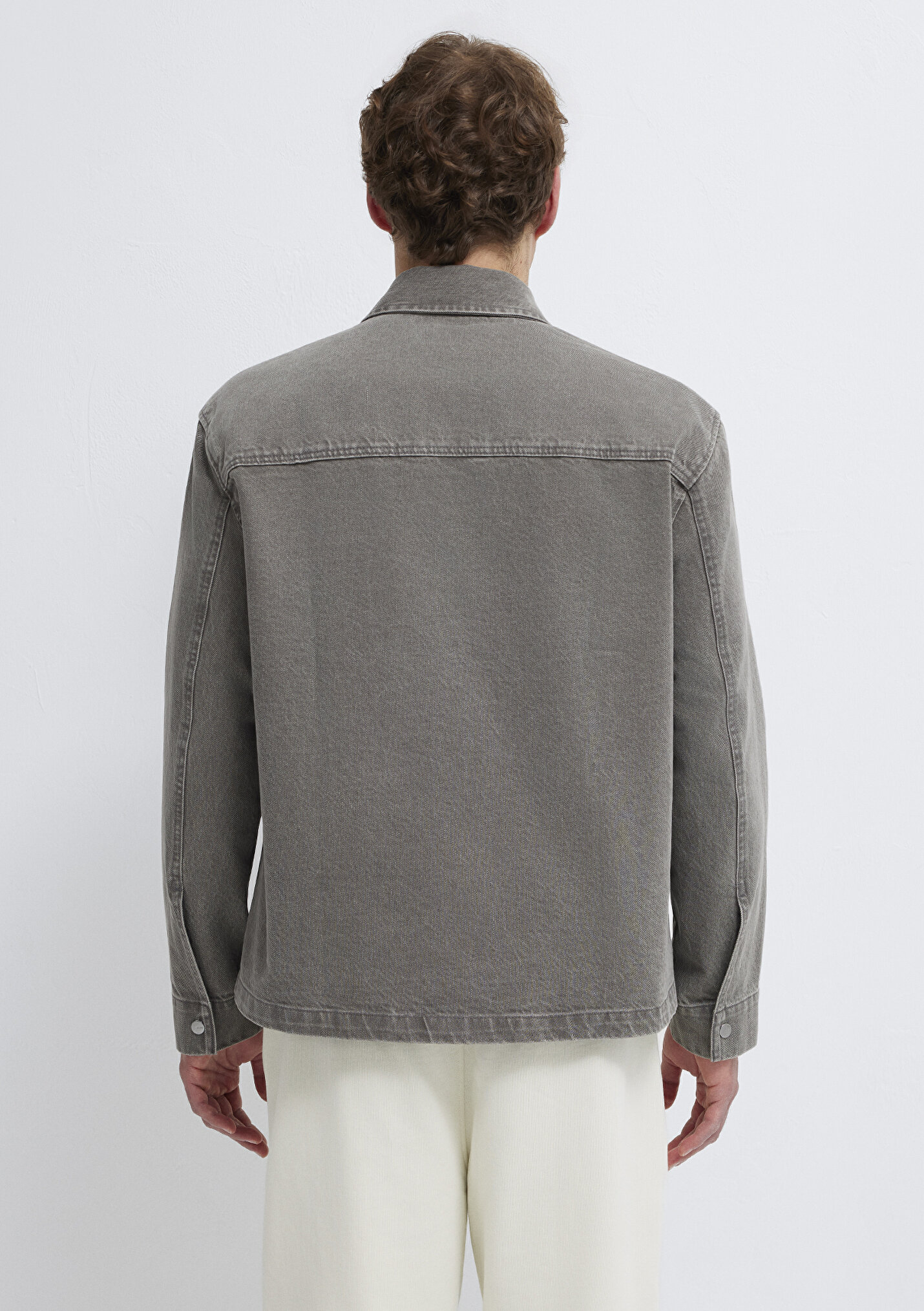 Erkek Fermuarlı Antrasit Gömlek