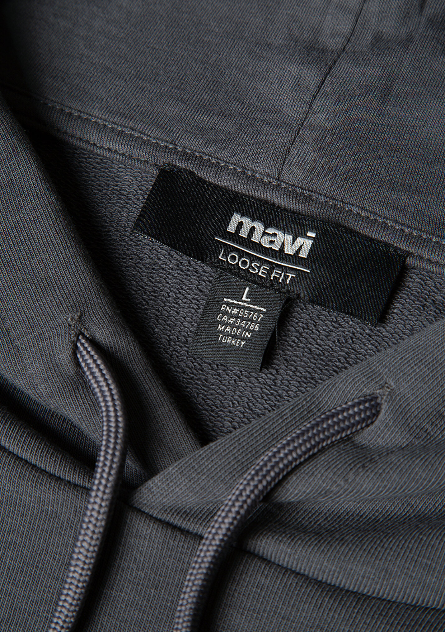 Erkek MVJNS Logo Baskılı Kapüşonlu Antrasit Sweatshirt