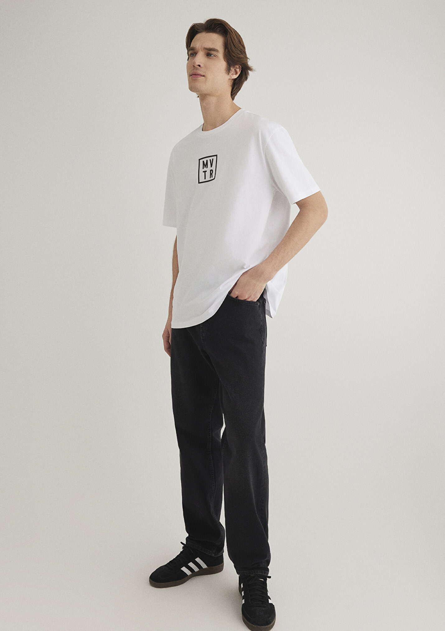 Outlet Erkek MVTR Baskılı Beyaz Tişört