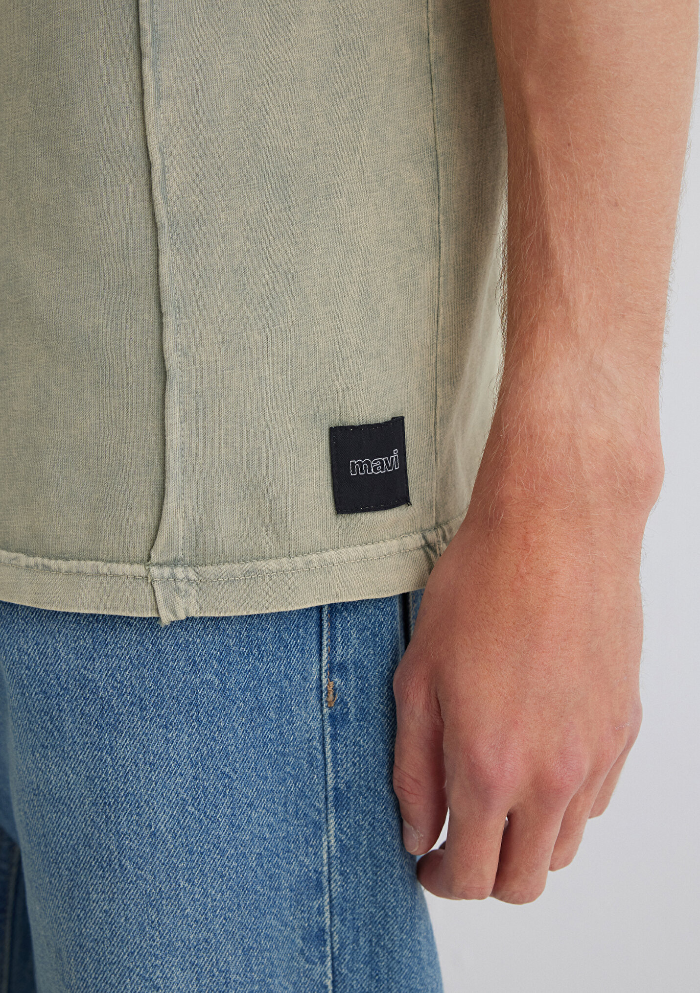 Outlet Erkek Dikiş Detaylı Yeşil Tişört