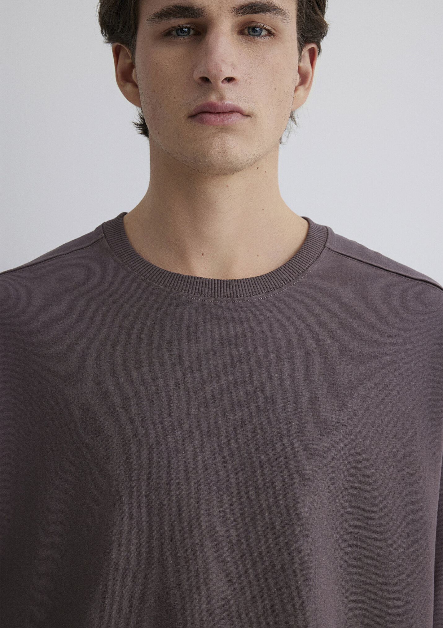 Outlet Erkek Mor Basic Tişört