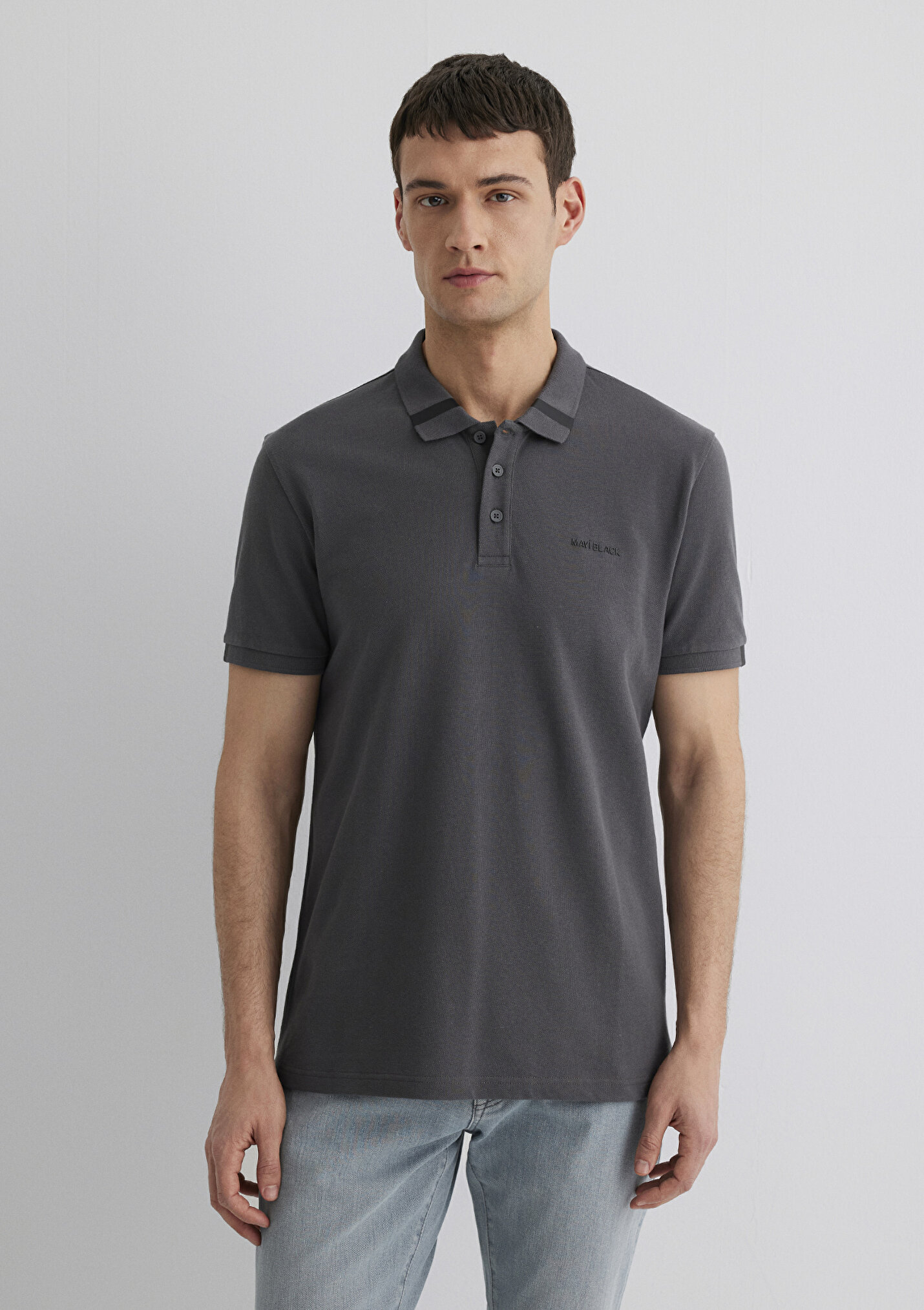 Outlet Erkek Antrasit Polo Tişört