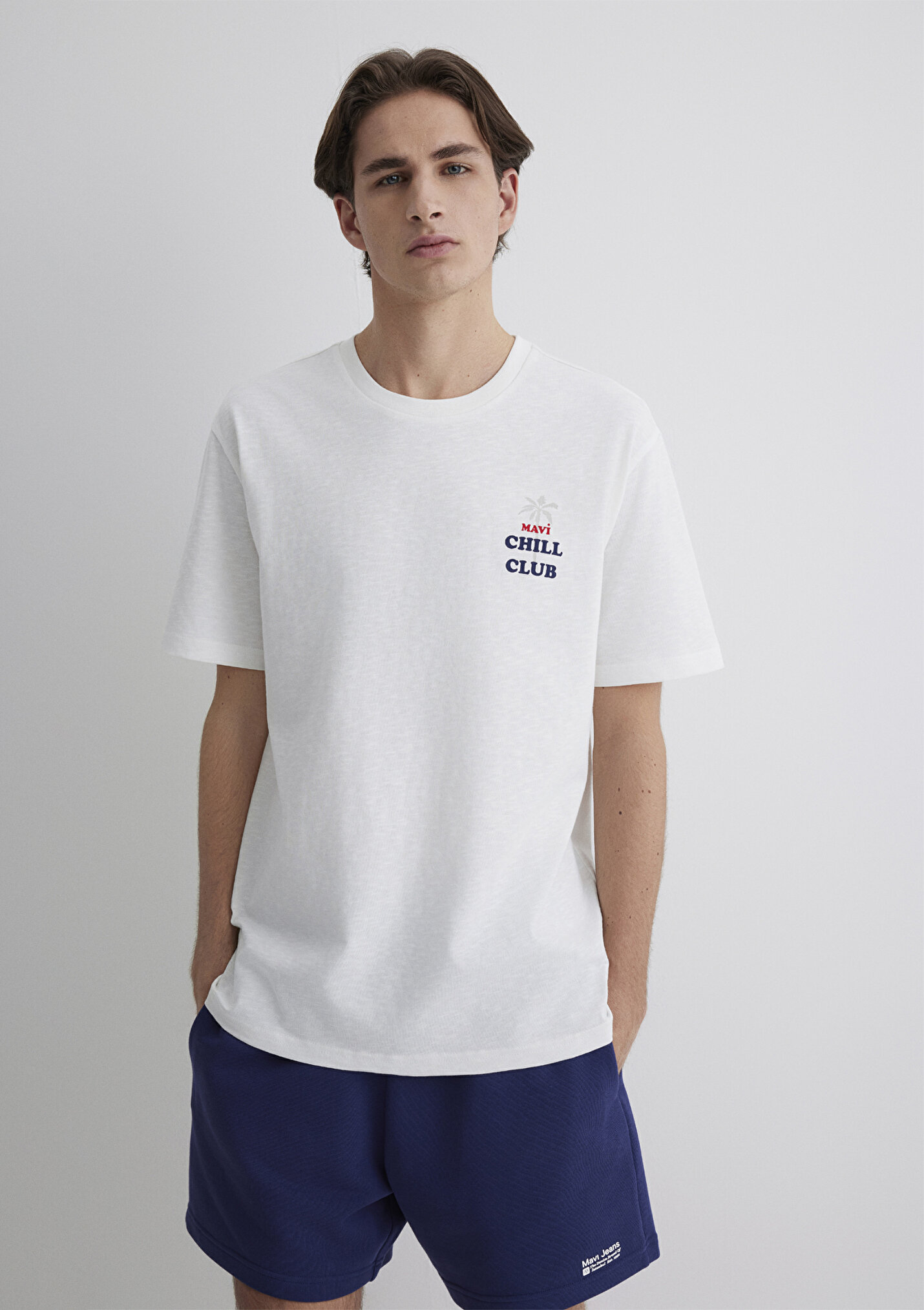 Outlet Erkek Chill Club Baskılı Ekru Tişört