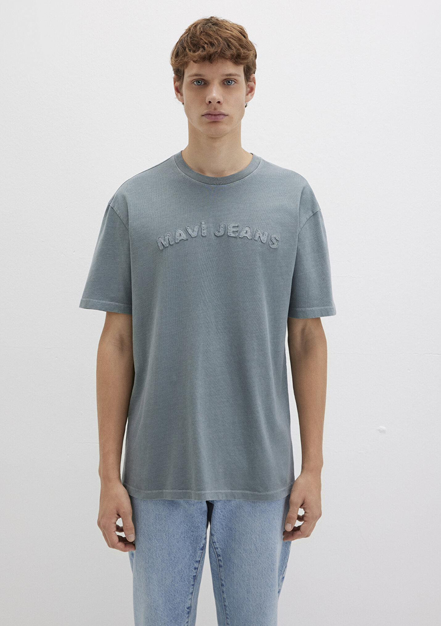 Erkek Mavi Jeans Baskılı Yeşil Tişört