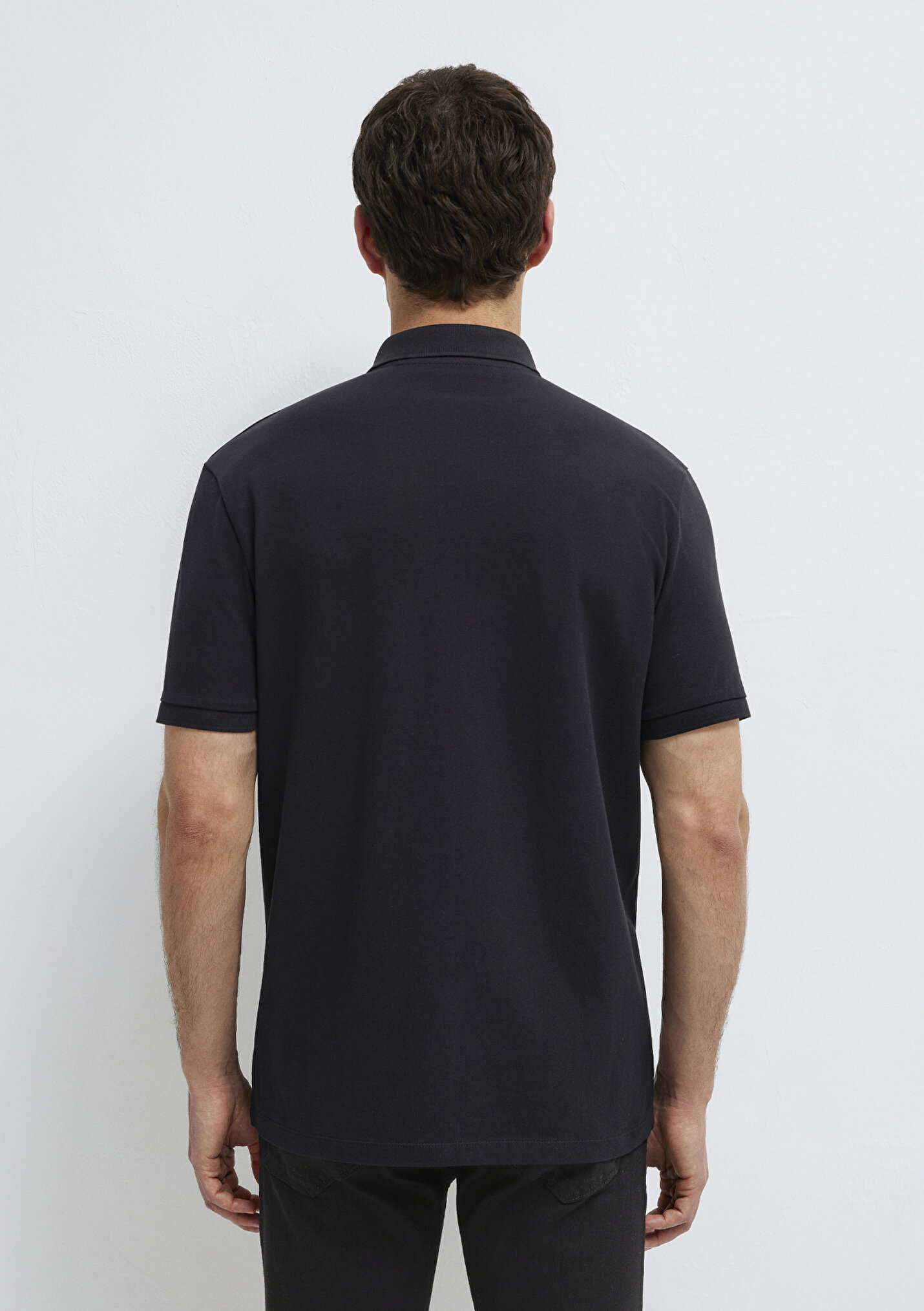 Erkek Mavi Black Fermuarlı Siyah Polo Tişört