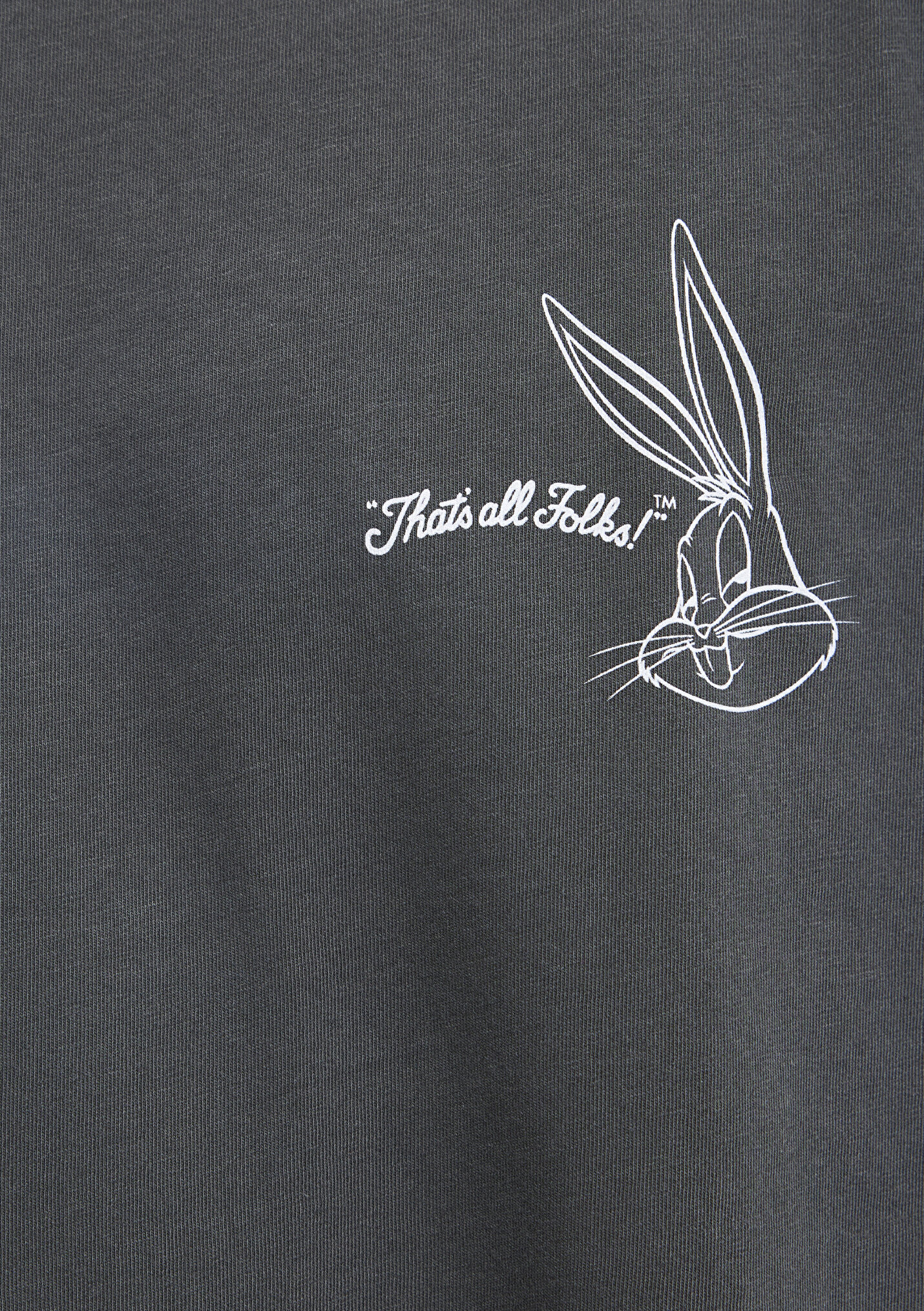 Erkek Bugs Bunny Baskılı Antrasit Tişört