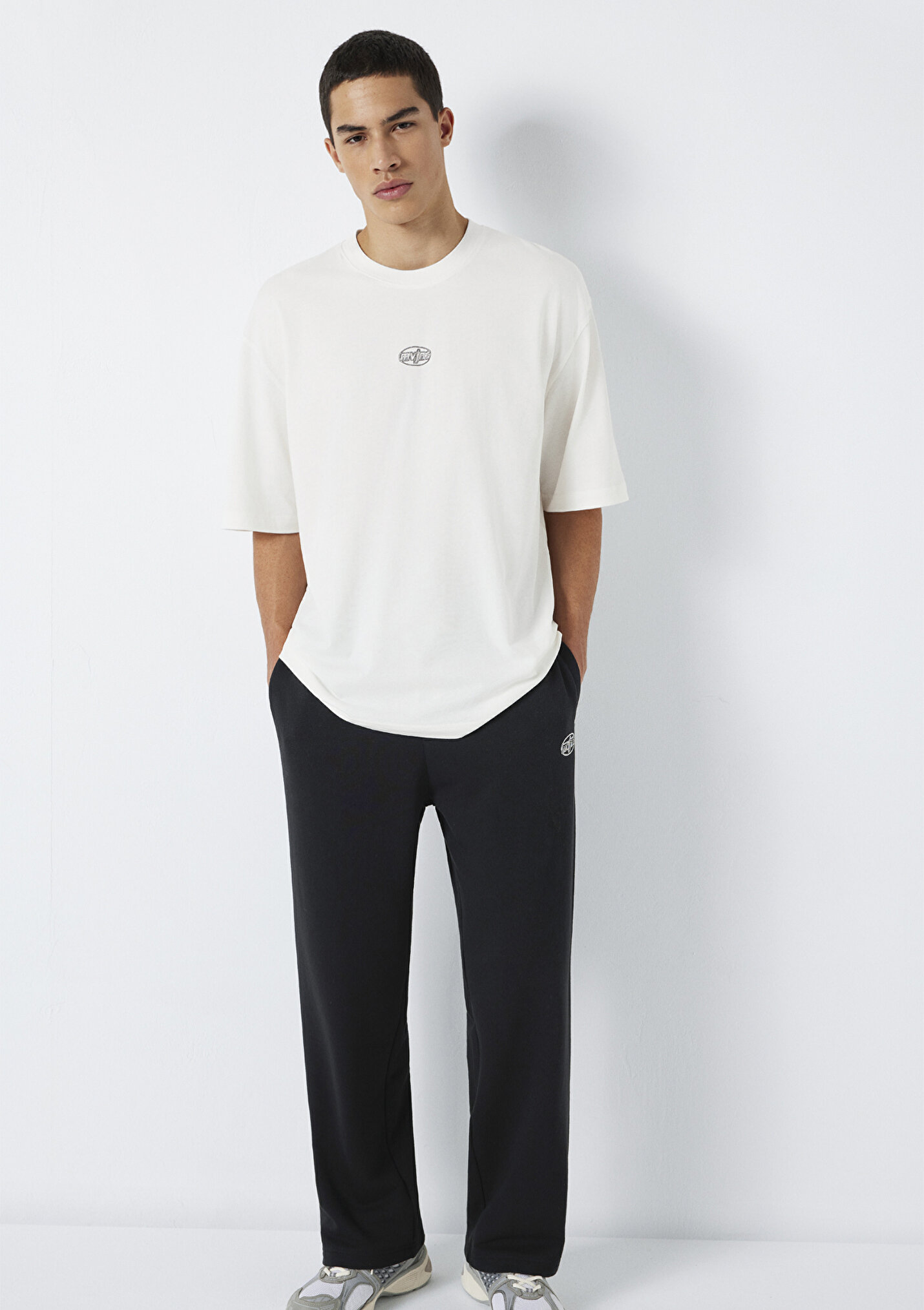 Erkek MVJNS Baskılı Ekru Tişört