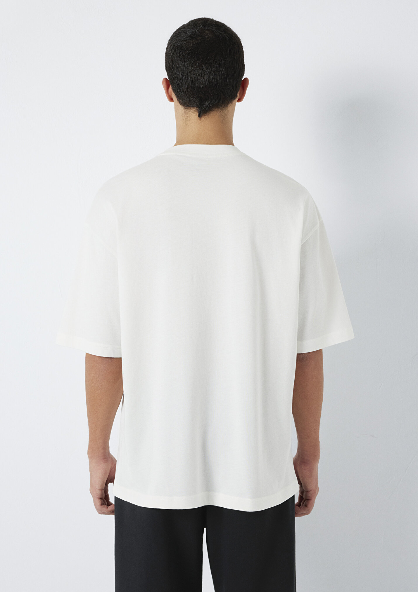 Erkek MVJNS Baskılı Ekru Tişört