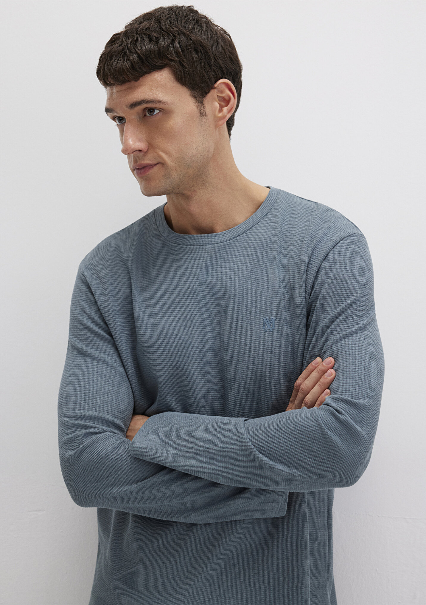 Erkek Uzun Kollu Yeşil Basic Tişört