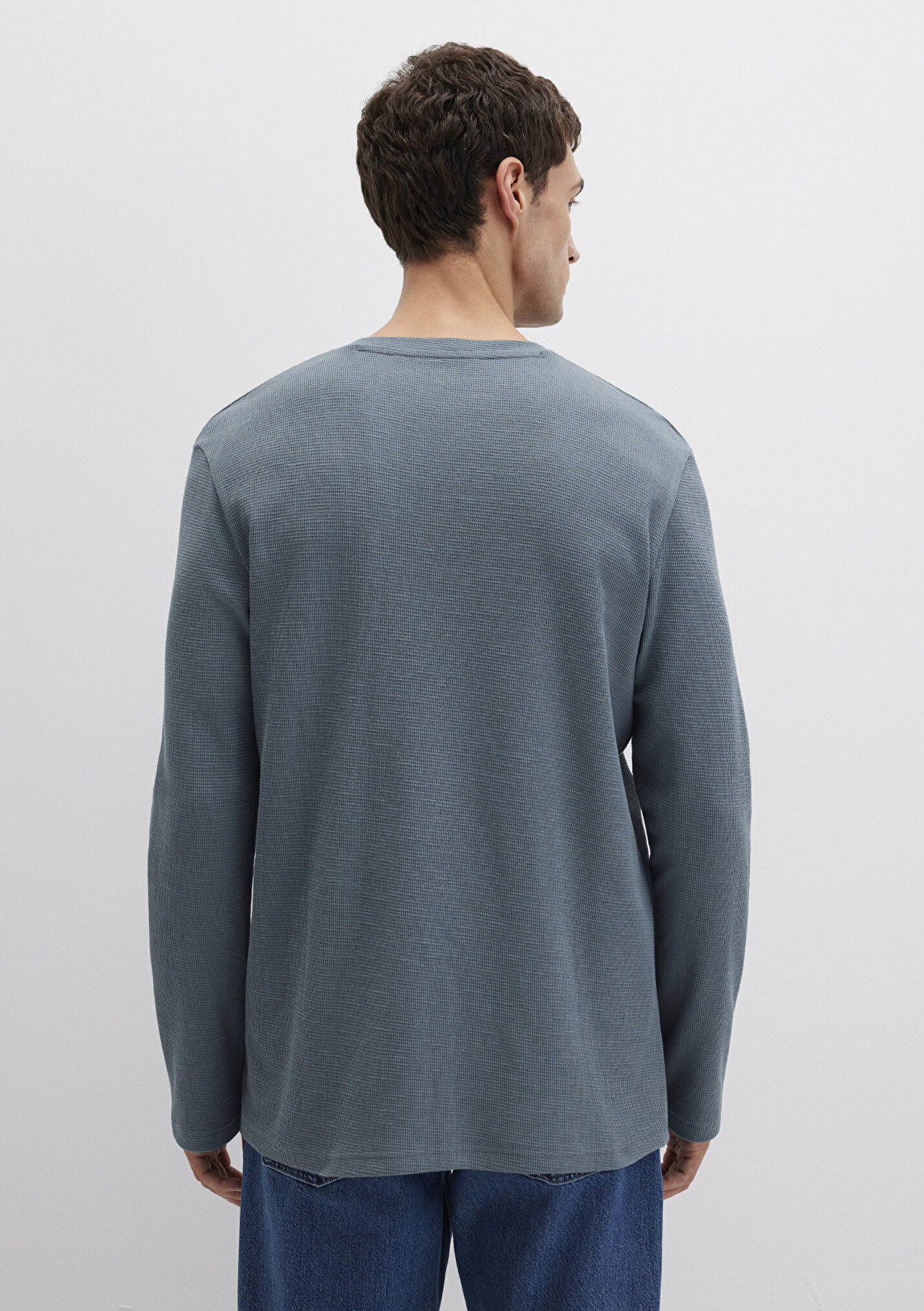 Erkek Uzun Kollu Yeşil Basic Tişört