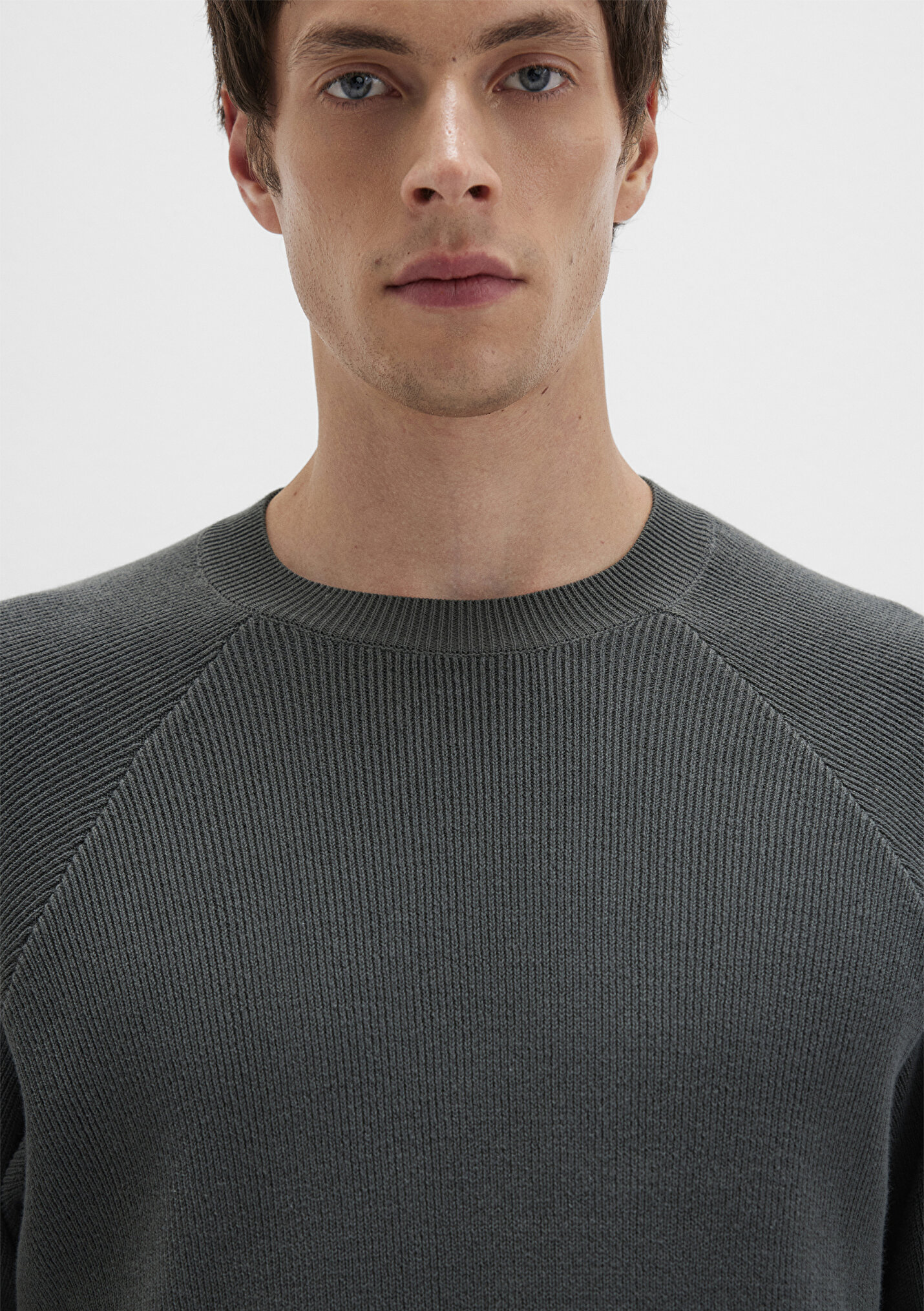 Erkek Bisiklet Yaka Yeşil Kazak