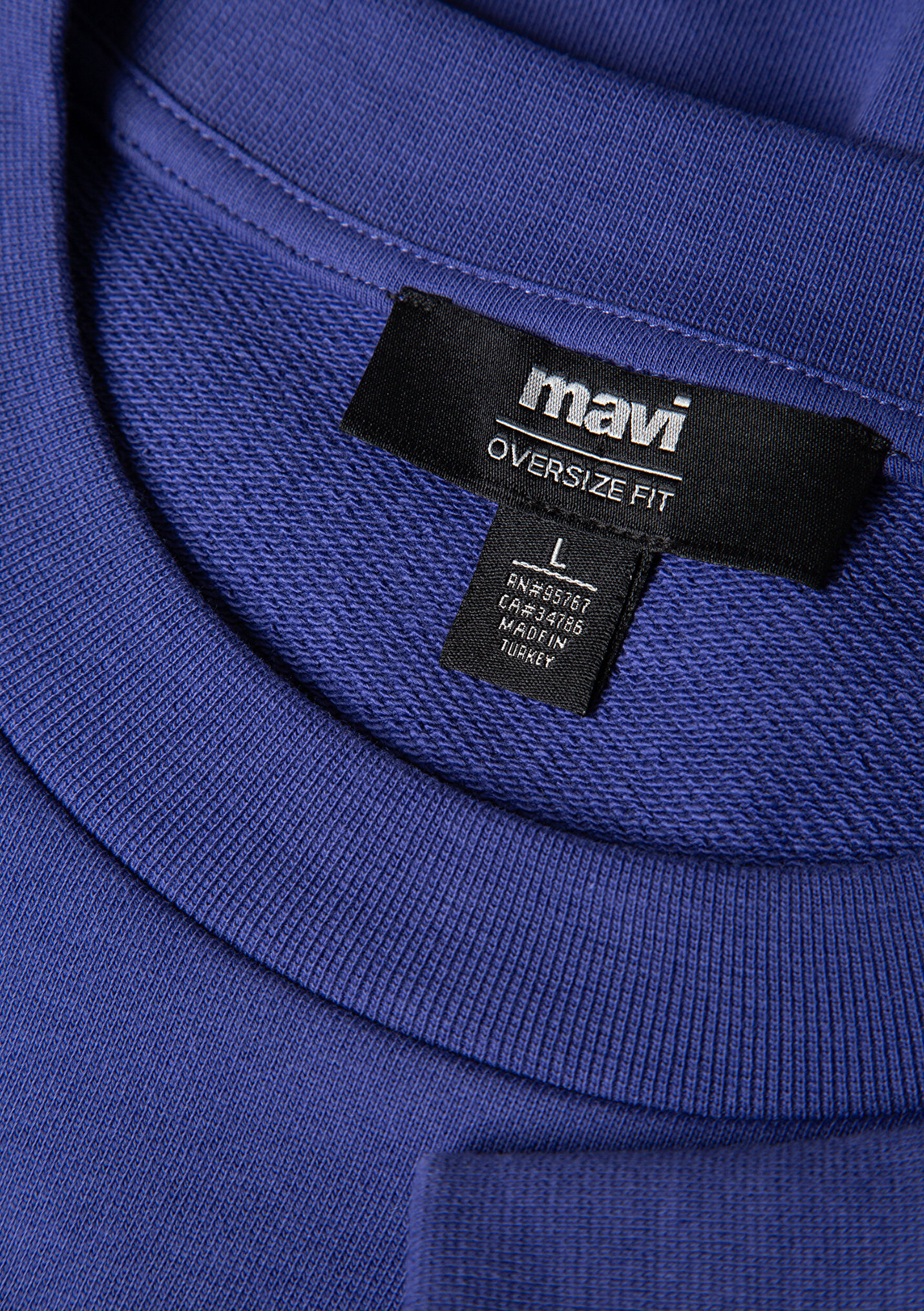 Erkek Silikon Logo Baskılı Mor Bisiklet Yaka Sweatshirt