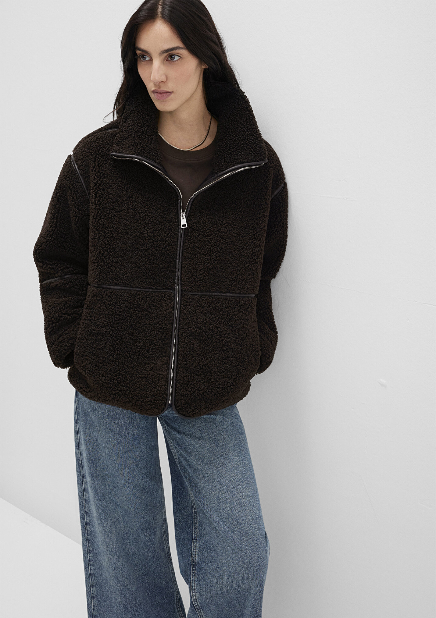 sourirE  Kadın Kahverengi Sherpa Ceket