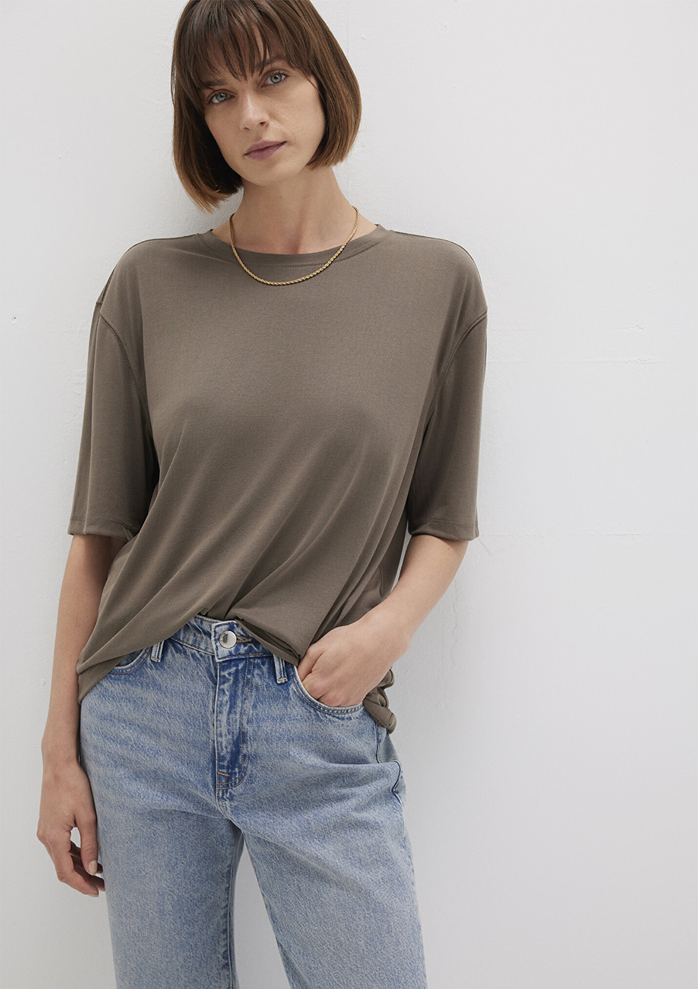 Outlet Kadın Soft-Premium Kahverengi (TENCEL™) Modal Karışımlı
