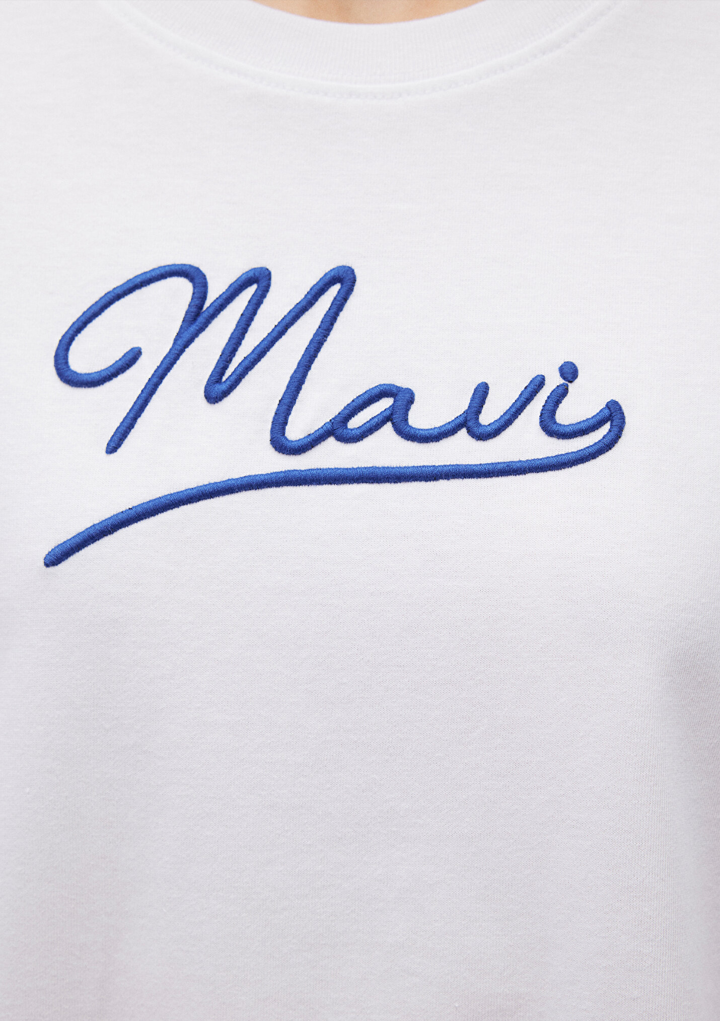 Mavi Jeans Baskılı Beyaz Tişört Mavi