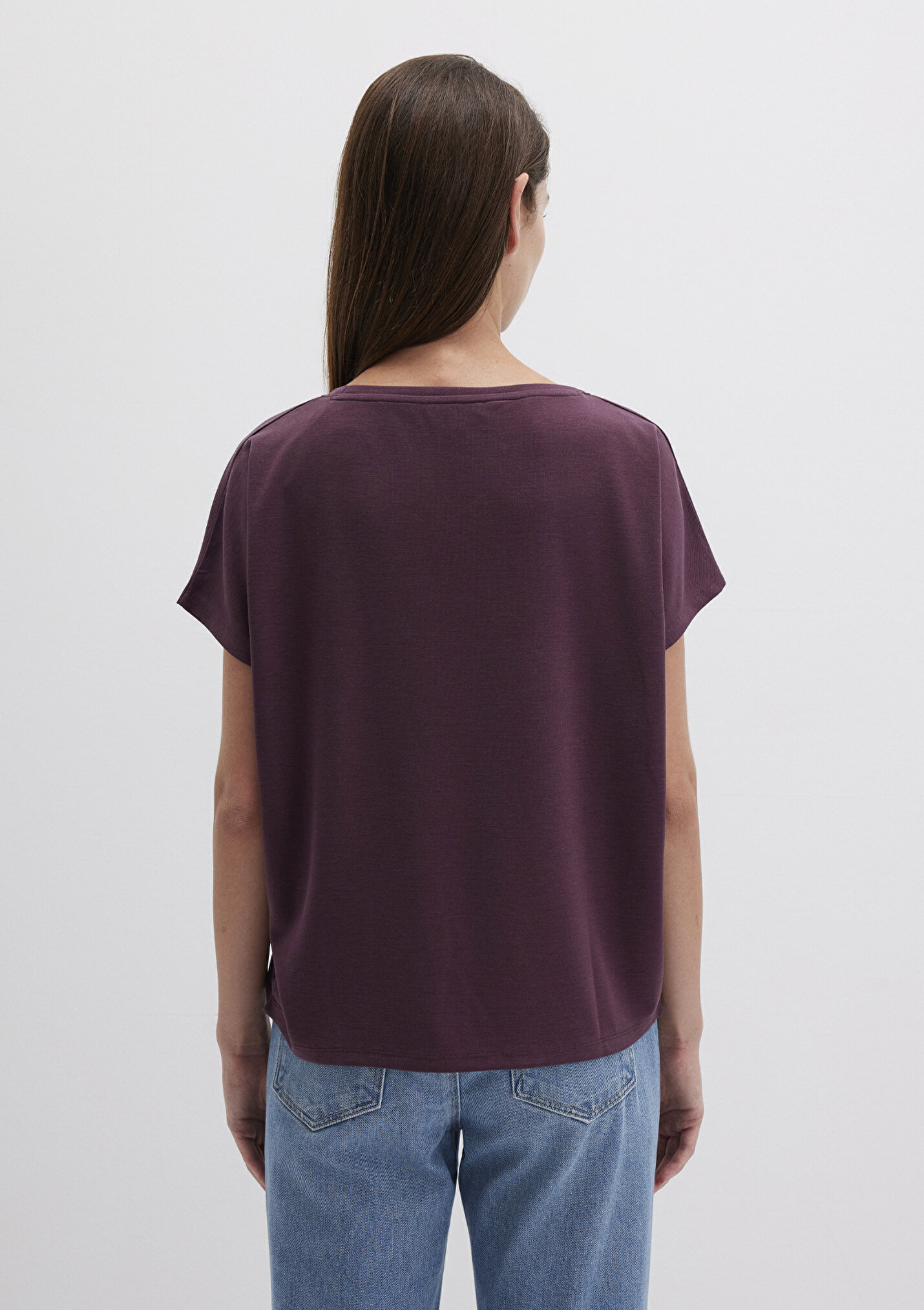 Kadın Lux Touch TENCEL TM Modal Mor Basic Tişört