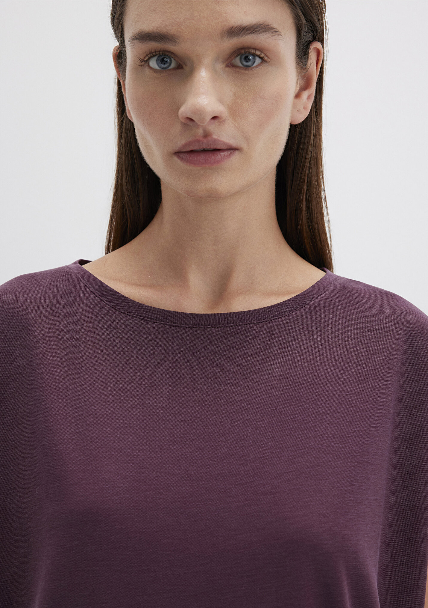 Kadın Lux Touch TENCEL TM Modal Mor Basic Tişört