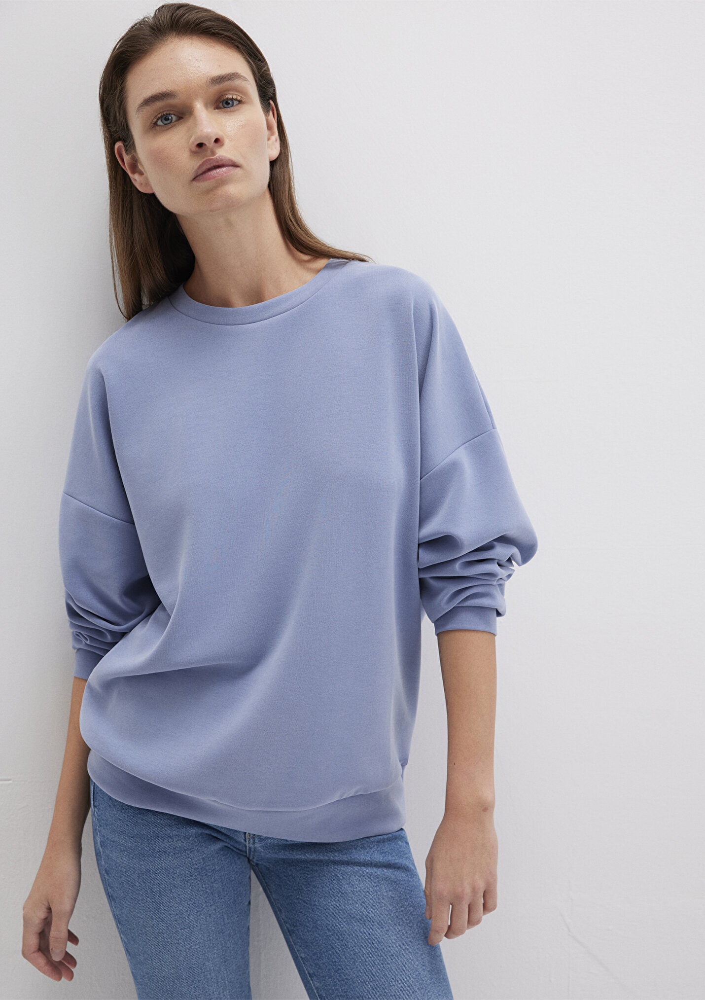 Outlet Kadın Soft-Premium Mavi (TENCEL™) Modal Karışımlı Sweatshirt