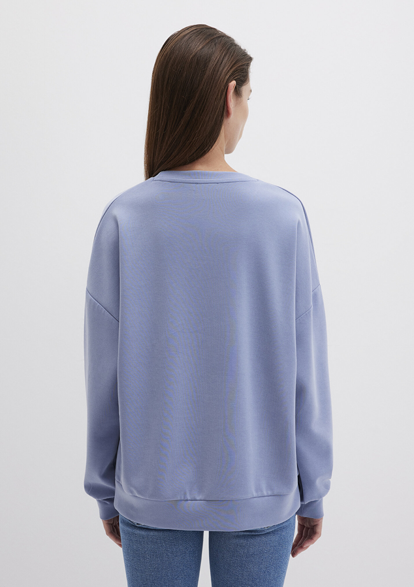 Outlet Kadın Soft-Premium Mavi (TENCEL™) Modal Karışımlı Sweatshirt