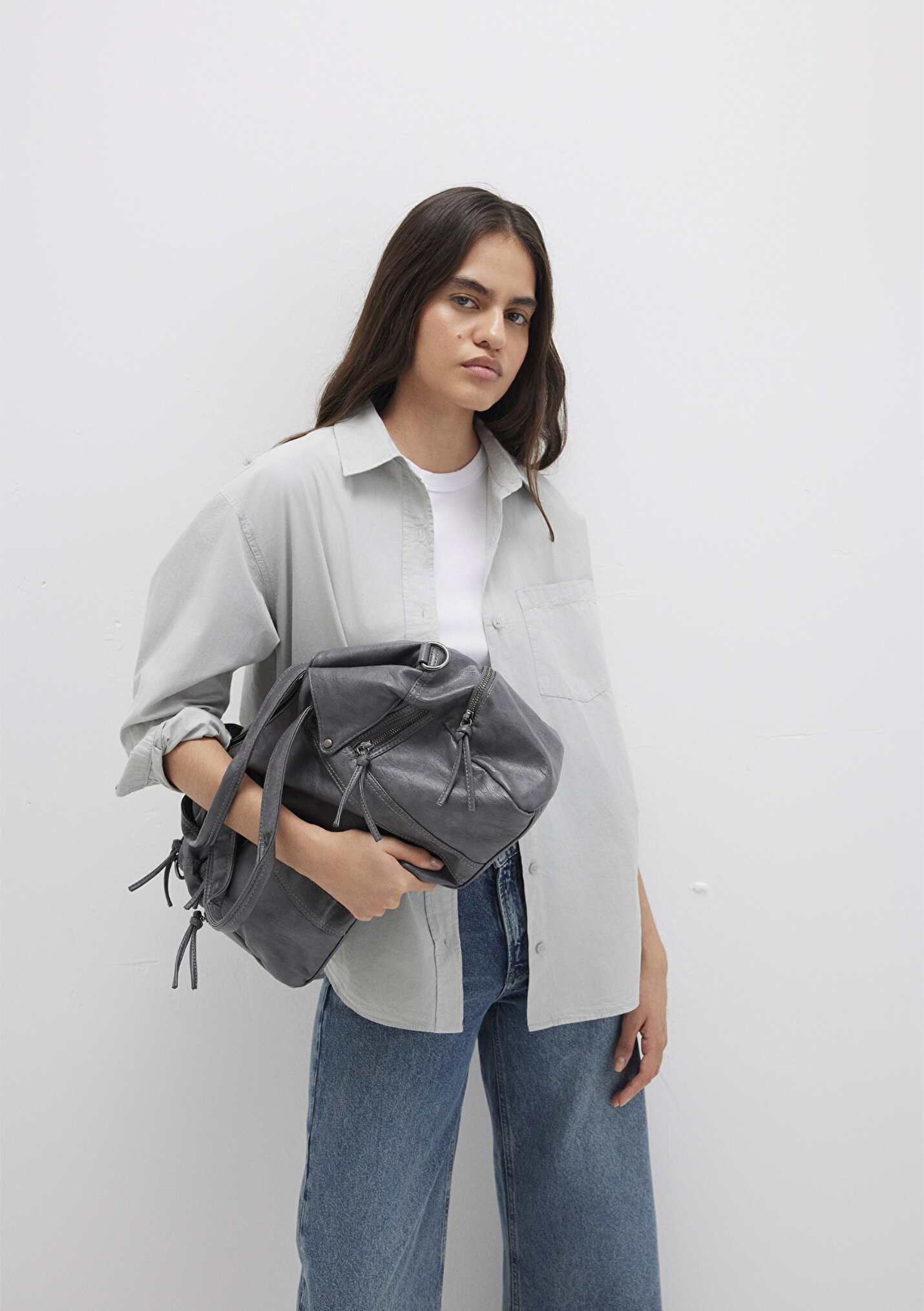 Kadın Gri Omuz Çantası