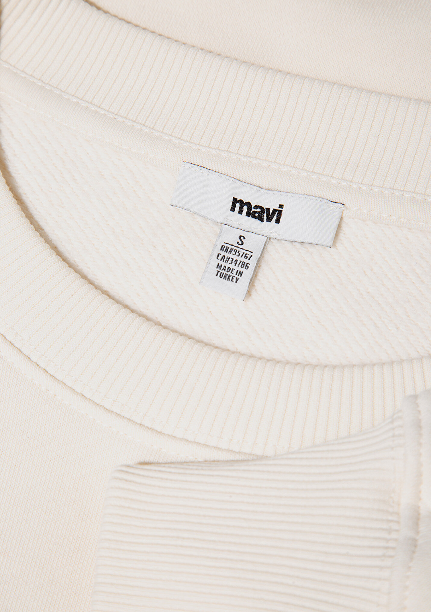 Kadın Bisiklet Yaka Ekru Sweatshirt