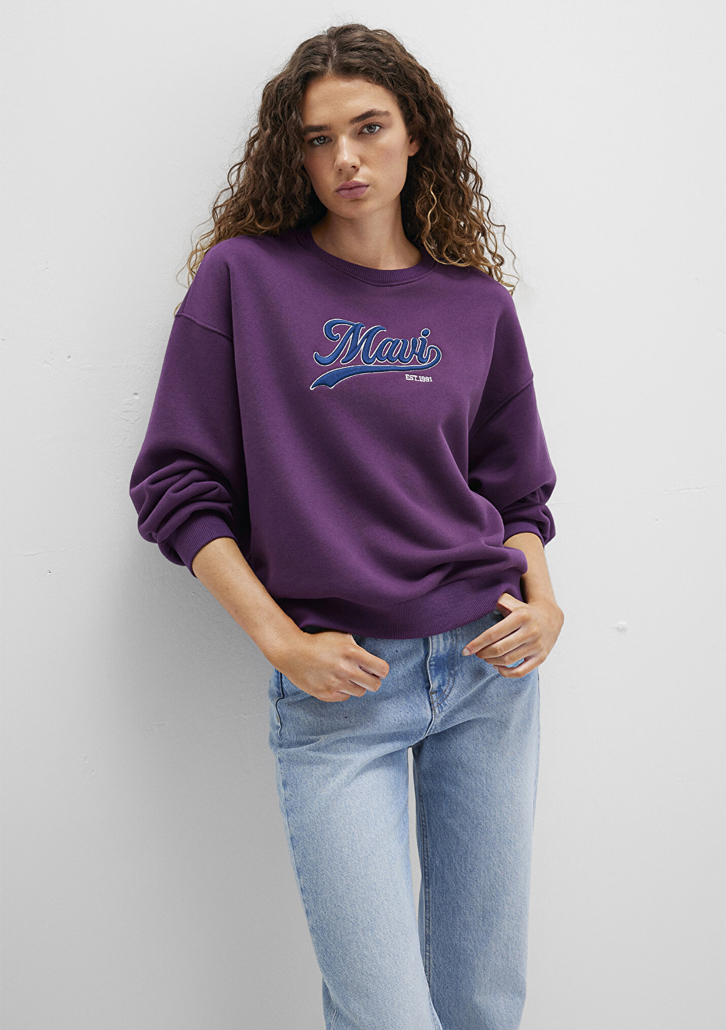 Mavi Logo Hooded Sweatshirt T-Shirt Donna