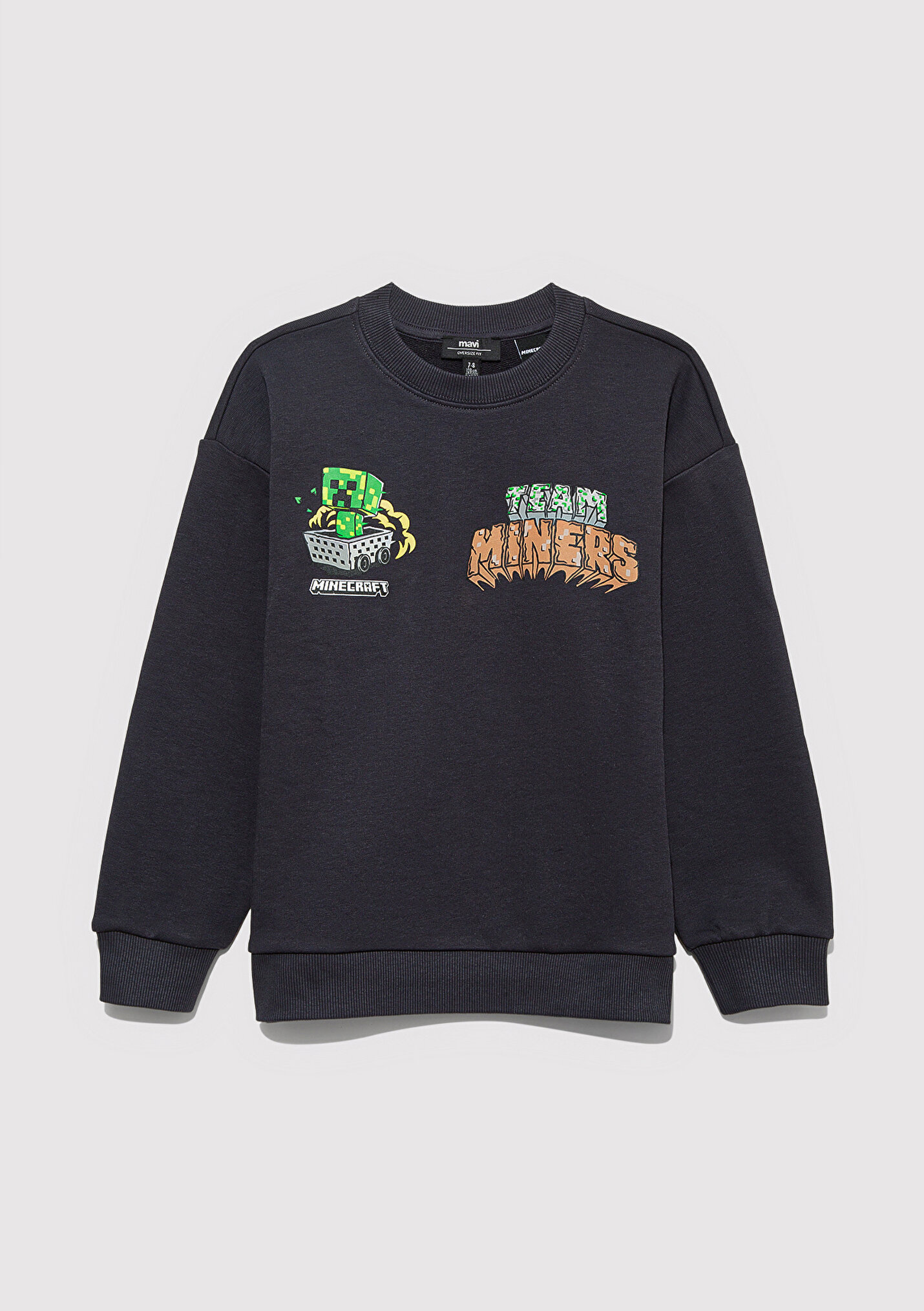 Erkek Çocuk Minecraft Baskılı Antrasit Sweatshirt