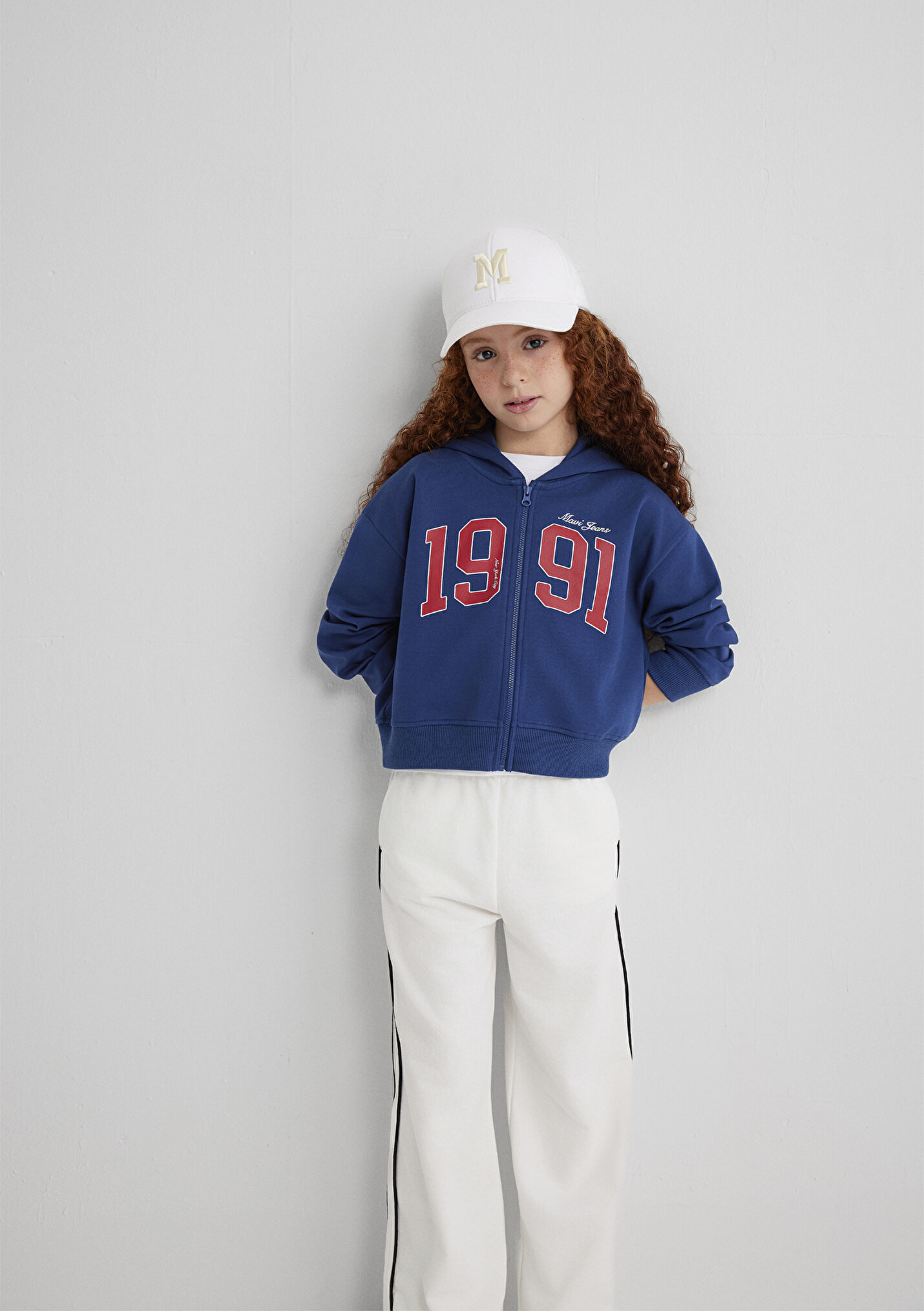その他 0711-30 iz Outlet Kız Çocuk 1991 Baskılı Fermuarlı Sweatshirt