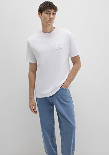 Erkek MJ Baskılı Beyaz Tişört