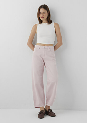 Leila Classic Denim Pembe Jean Pantolon