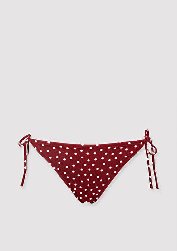 Puantiye desenli Kırmızı Bikini Altı