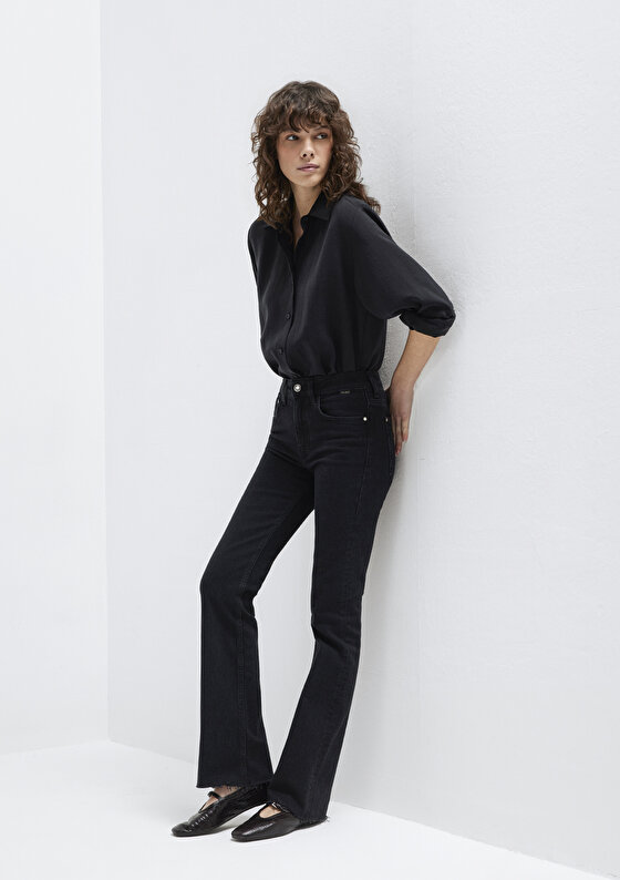 Maria Gold Premium Gri Smoke Jean Pantolon