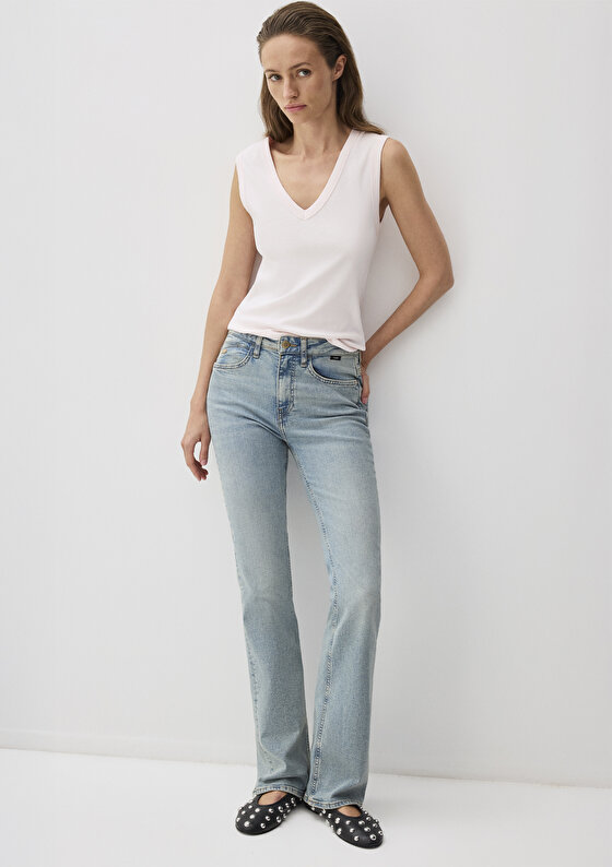 Maria Mavi Premium Puslu Açık Mavi Jean Pantolon