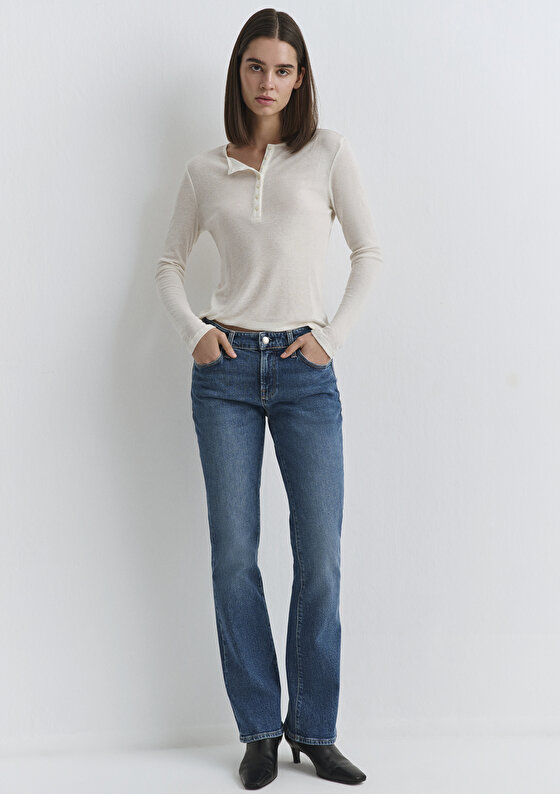 Molly Classic Denim Indigo Mavisi Jean Pantolon