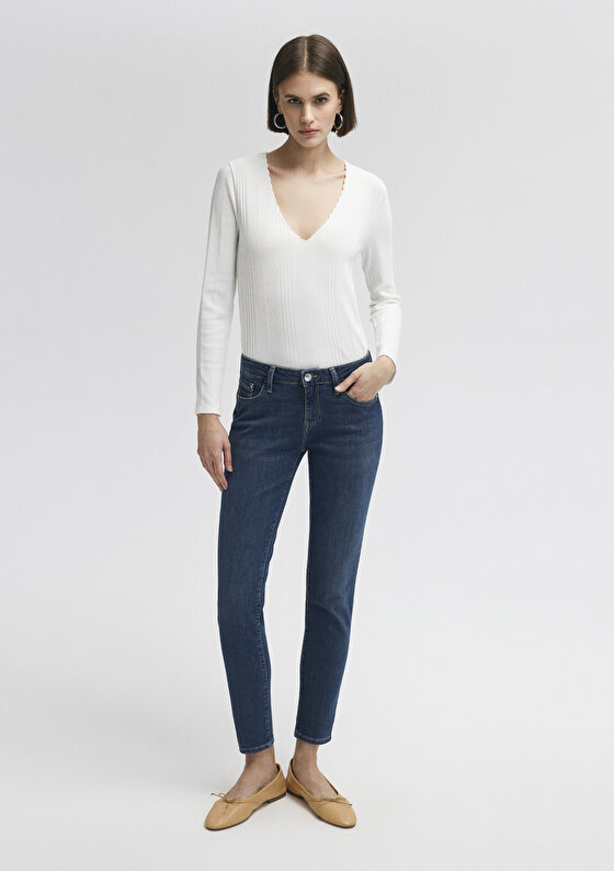 Ada Everyday Vintage Koyu Mavi Jean Pantolon