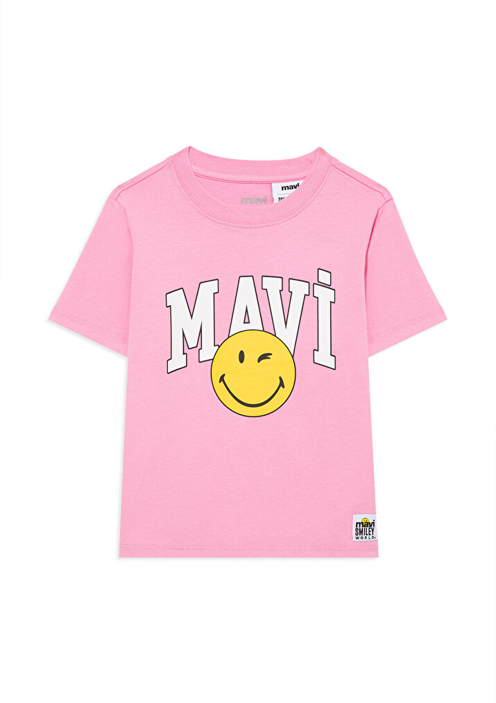 Mavi X SmileyWorld Pembe Tişört Mavi
