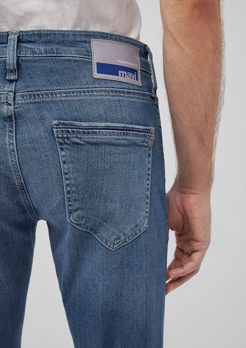 Jake Premium Blue Puslu İndigo Mavisi Jean Pantolon_6