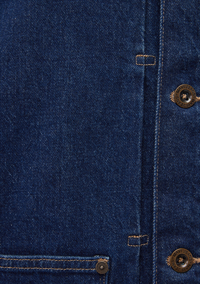 Willy Regenerative Koyu Mavi Denim Jean Ceket_5