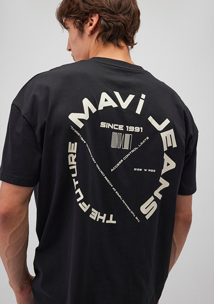 Mavi Jeans Sırt Baskılı Siyah Tişört_2