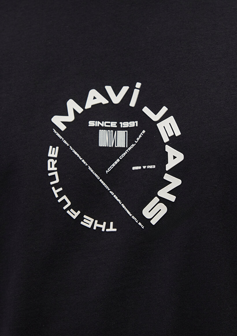 Mavi Jeans Sırt Baskılı Siyah Tişört_6