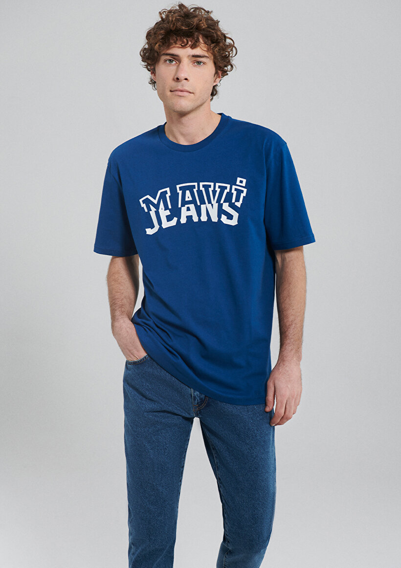 Mavi Jeans Baskılı Lacivert Tişört - 0